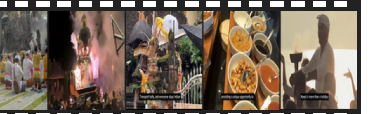 Filmstrip of video B for the Nyepi Stage 3 example